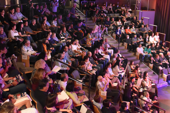 people seated in forum